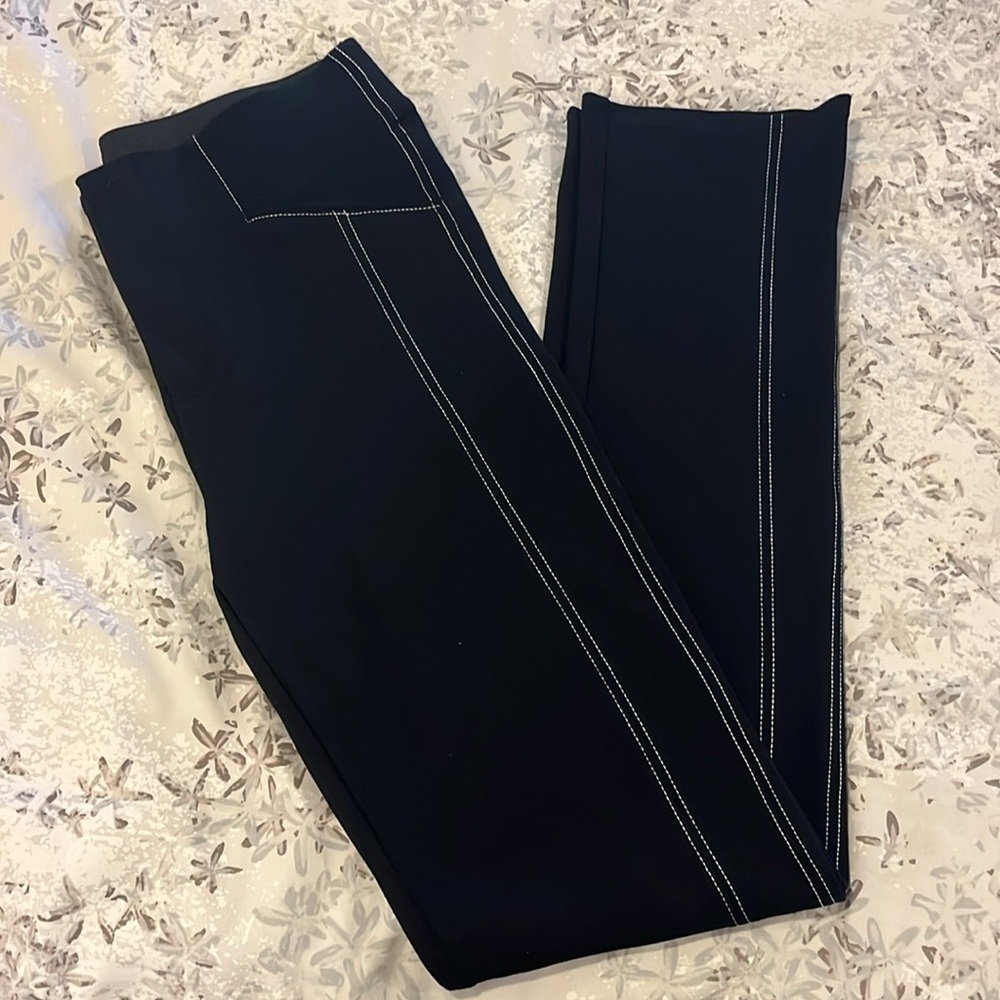 INC INTERNATIONAL CONCEPTS BLACK WITH WHITE STITCHING PANT/ SIZE 4, 32” L